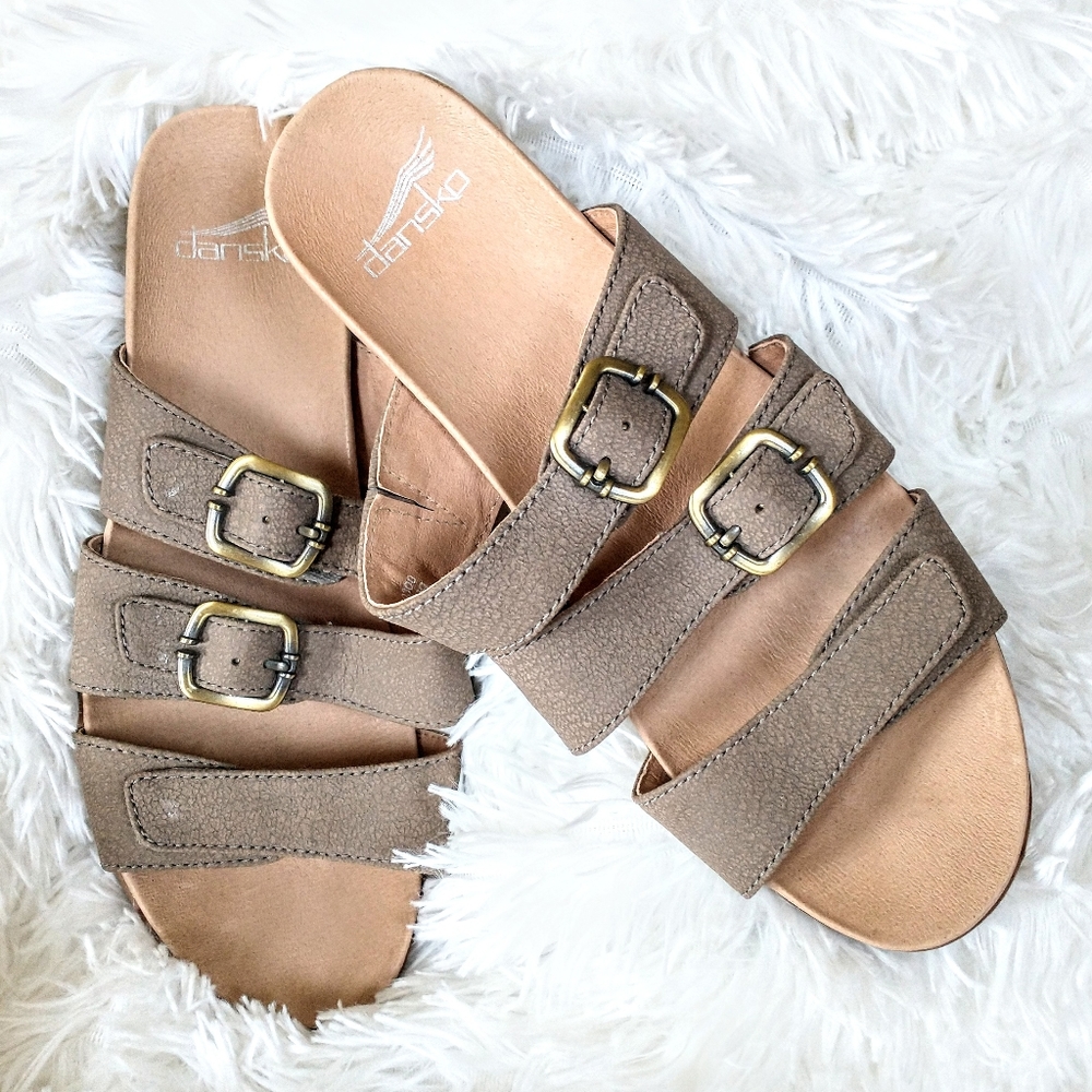 Dansko Allyson Sandal Size 38EU, 7.5 - 8USA Stone Color EUC